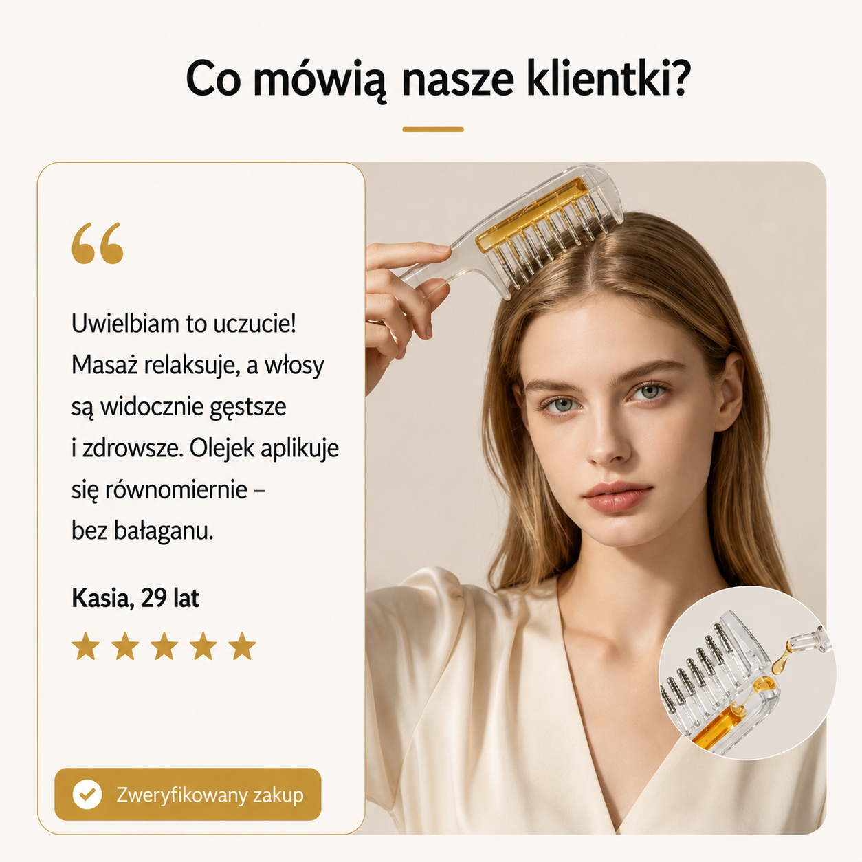 Saloria - Grzebień z aplikacją olejku