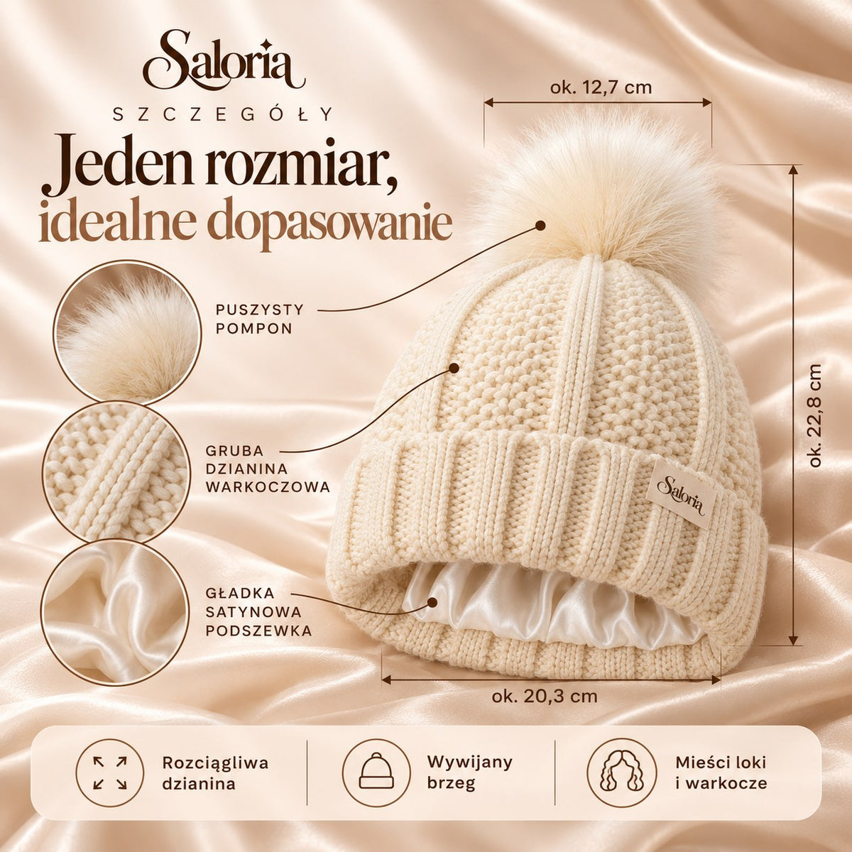 Wymiary czapki Saloria